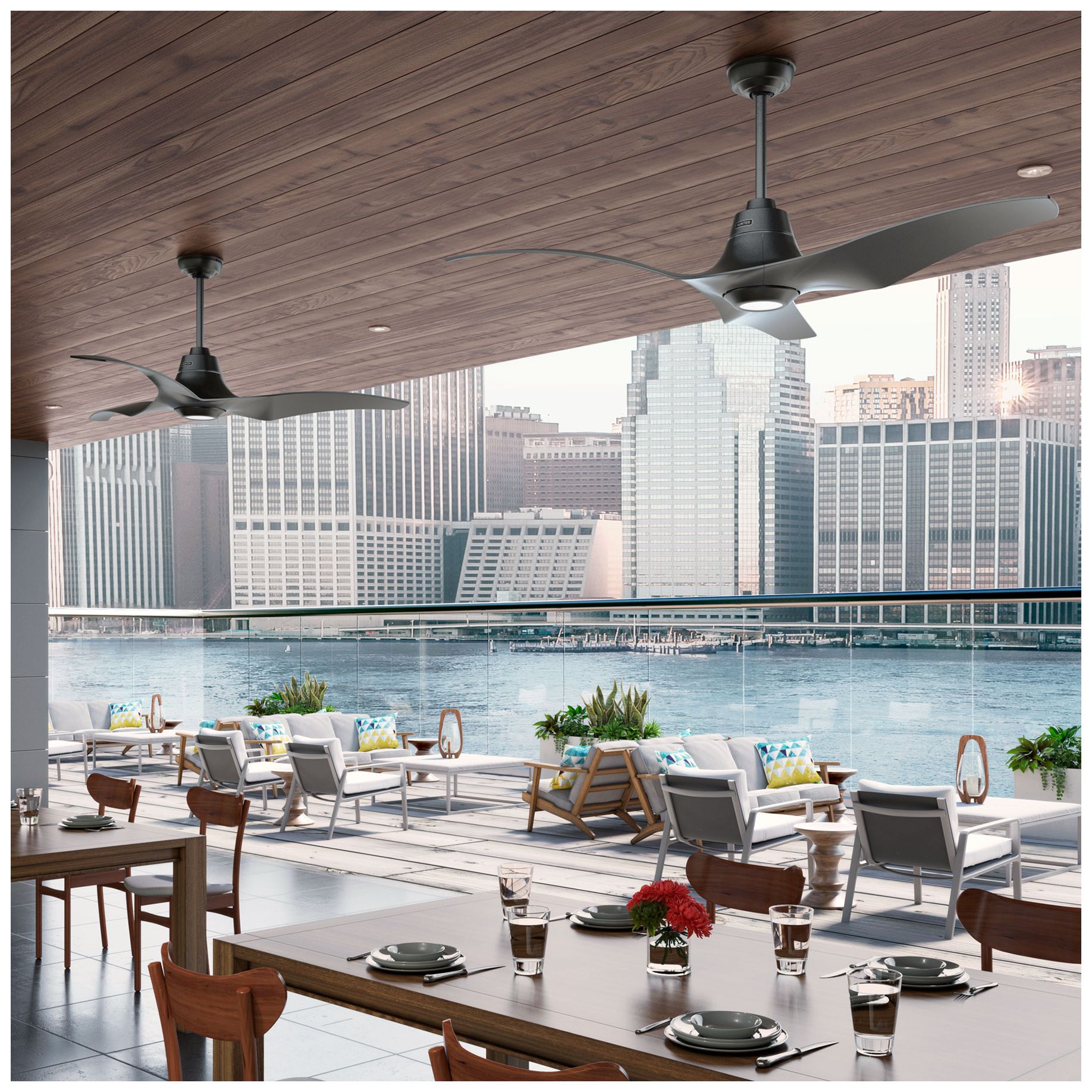 Image 2 Hunter 60 inch Arwen ENERGY STAR Granite Damp Rated Ceiling Fan more views