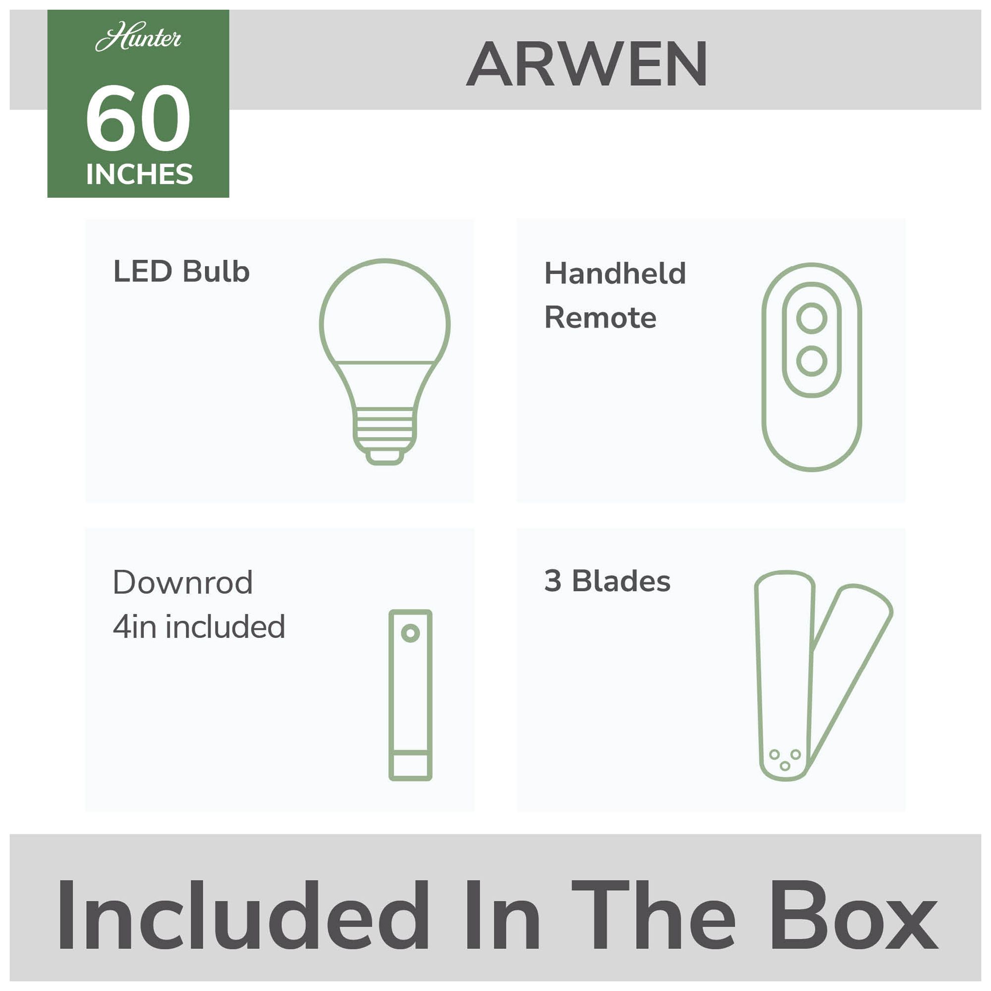 Image 7 Hunter 60 inch Arwen ENERGY STAR Granite Damp Rated Ceiling Fan more views