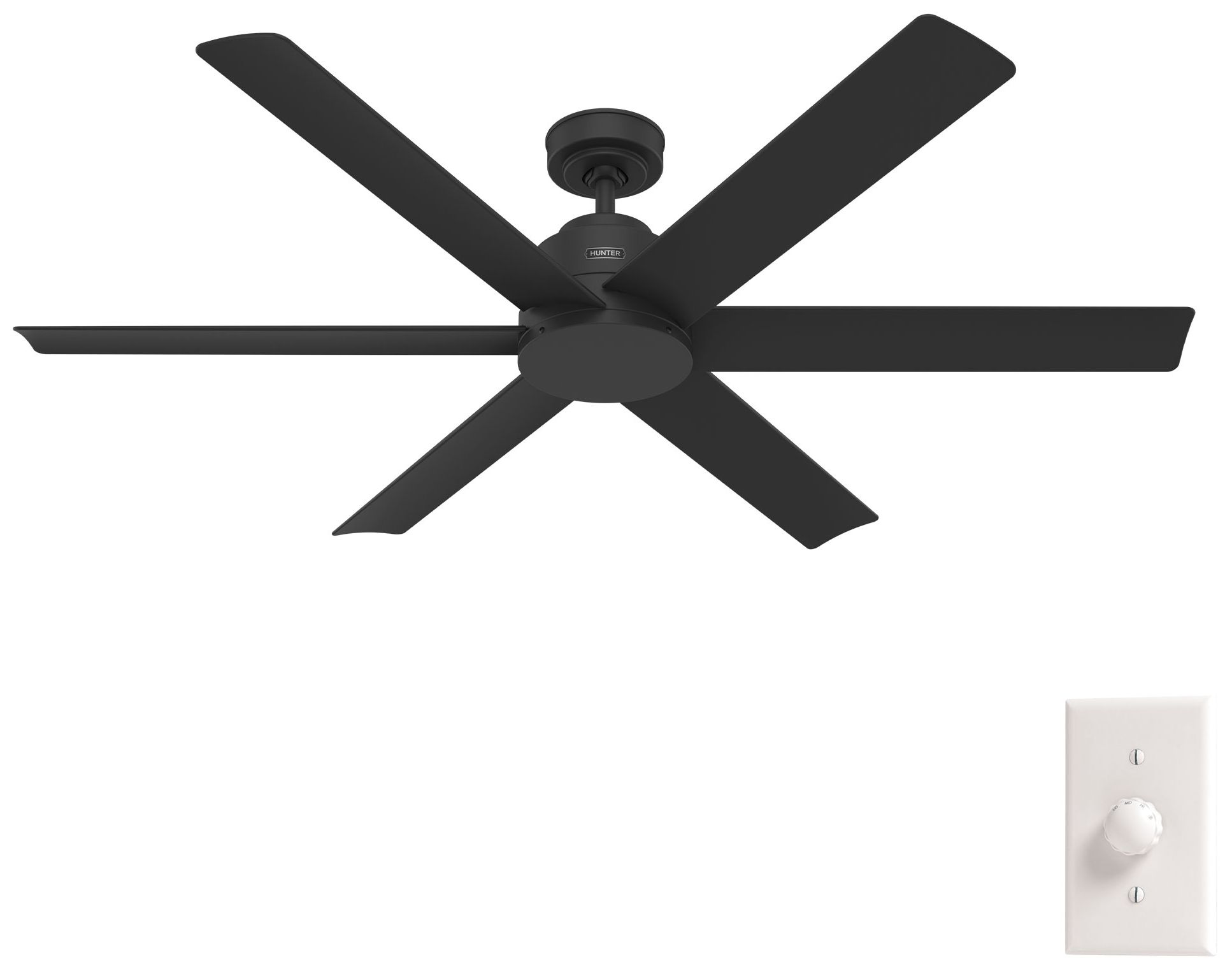 Image 4 Hunter 60 inch Kennicott ENERGY STAR Matte Black Damp Rated Ceiling Fan more views