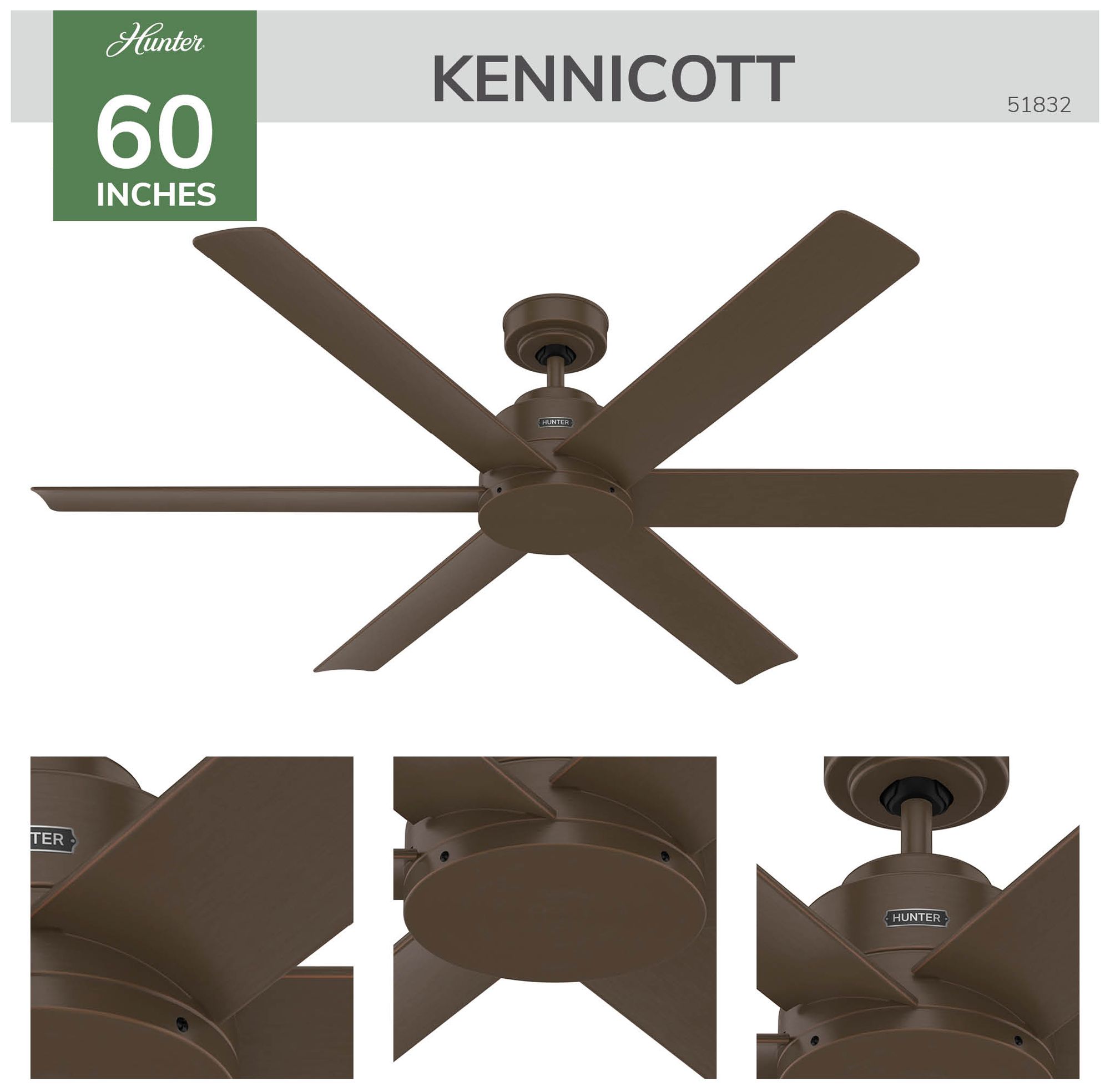 Image 6 Hunter 60" Kennicott ENERGY STAR Matte B more views