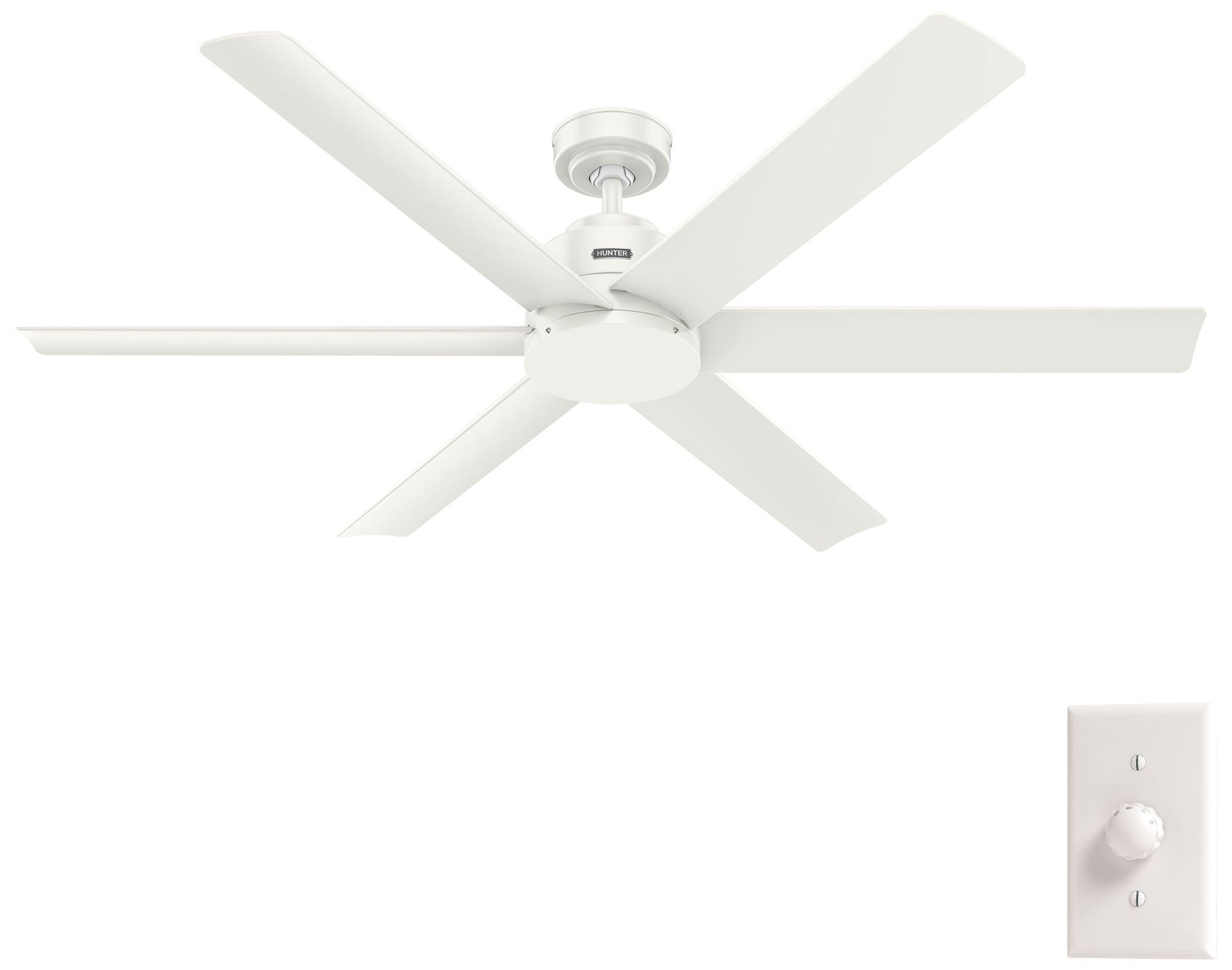 Image 4 Hunter 60" Kennicott ENERGY STARA Fresh White Damp Rated Fan with Remote more views