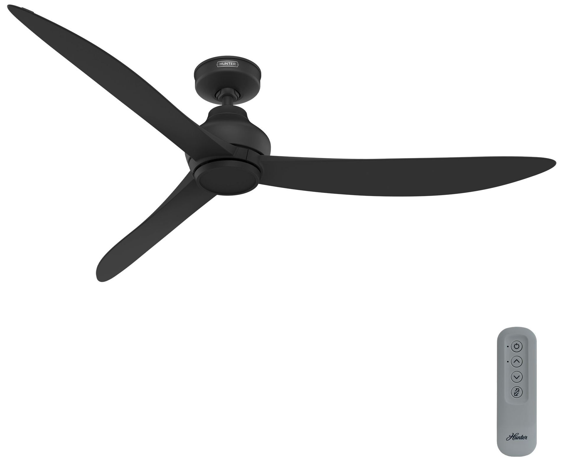 Image 4 Hunter 60" Mazzini Matte Black Damp Rated Ceiling Fan and Handheld Remote more views