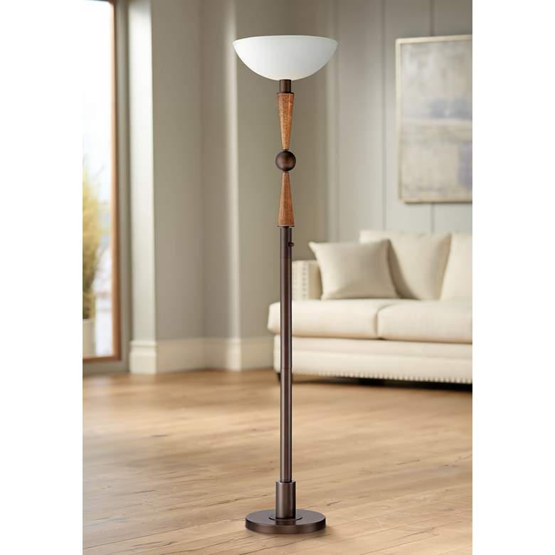Image 1 Hunter 72 inch HIgh Torchiere Floor Lamp by Franklin Iron Works