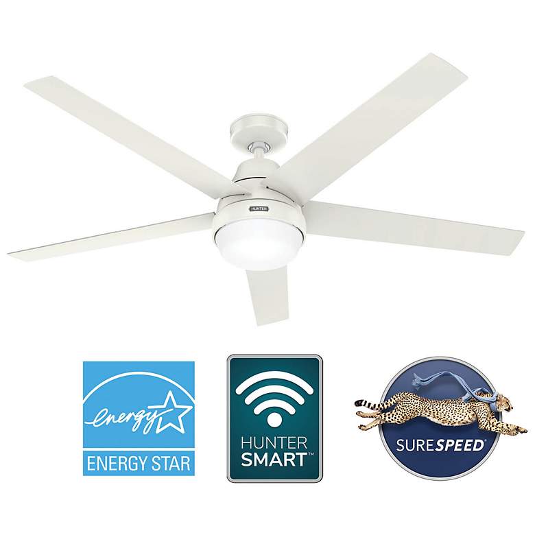 Image 3 Hunter Aerodyne LED 60 in Fresh White ENERGY STAR Indoor Fan more views