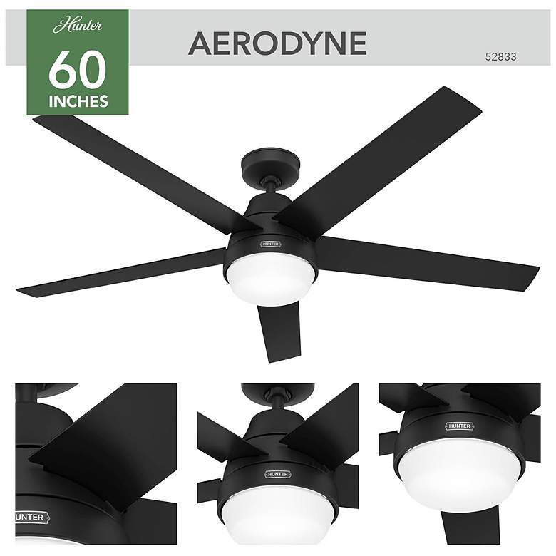 Image 6 Hunter Aerodyne LED 60 in Matte Black ENERGY STAR Indoor Fan more views