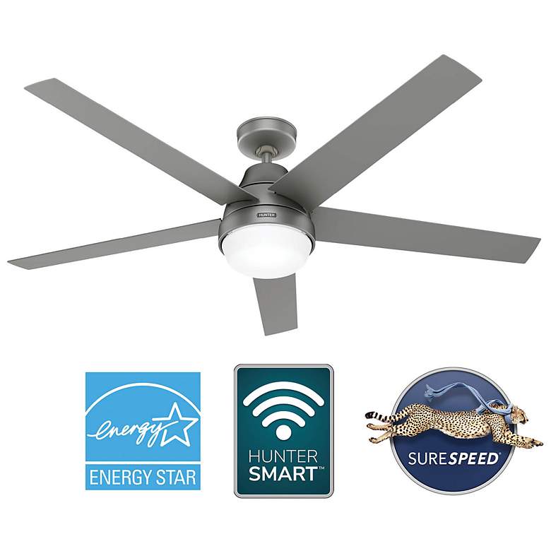 Image 3 Hunter Aerodyne LED 60 in Matte Silver ENERGY STAR Indoor Fan more views