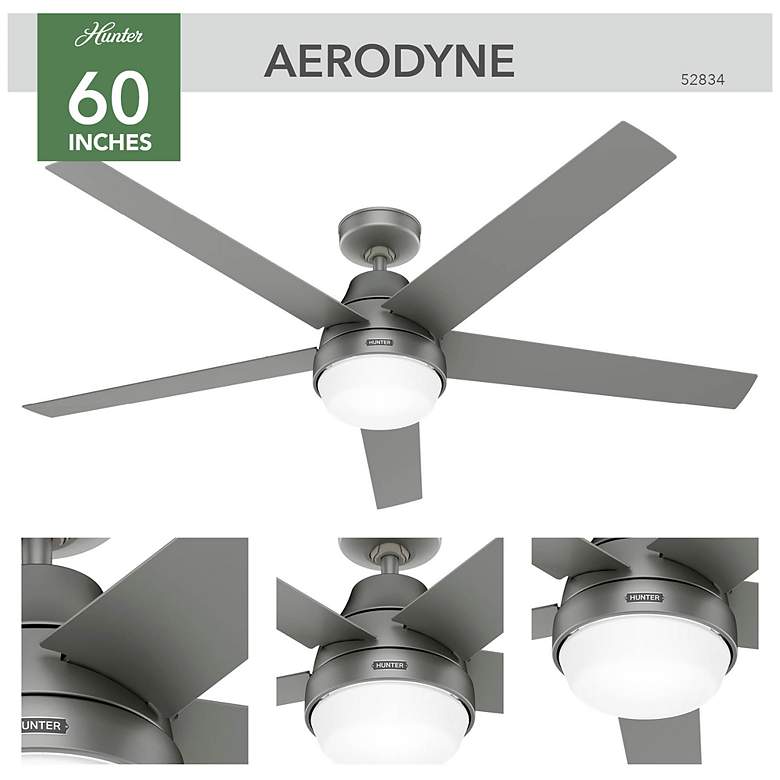 Image 6 Hunter Aerodyne LED 60 in Matte Silver ENERGY STAR Indoor Fan more views