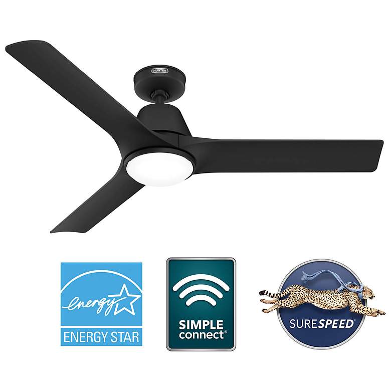 Image 3 Hunter Aeronaut LED 52 in Matte Black ENERGY STAR Outdoor Fan more views