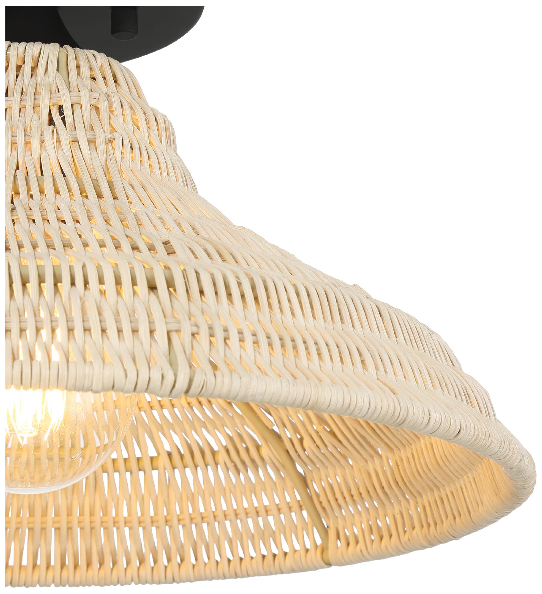 Image 7 Hunter Agoura Matte Black 1 Light Medium Flush Mount Ceiling Light Fixture more views