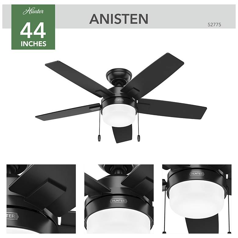 Image 5 Hunter Anisten LED 44 in Matte Black ENERGY STAR Indoor Fan more views