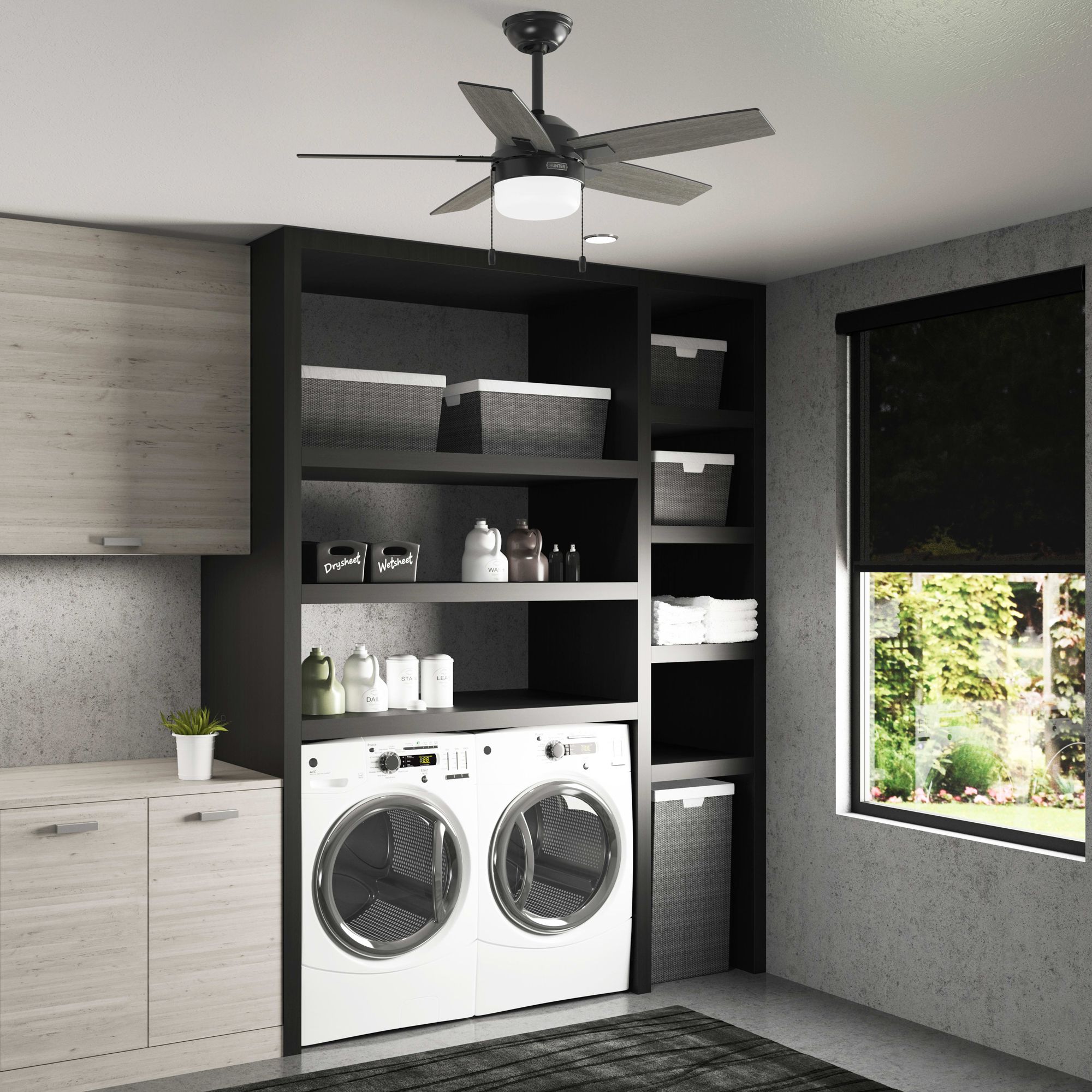 Hunter Anisten LED 44 in Matte Black ENERGY STAR Indoor Fan