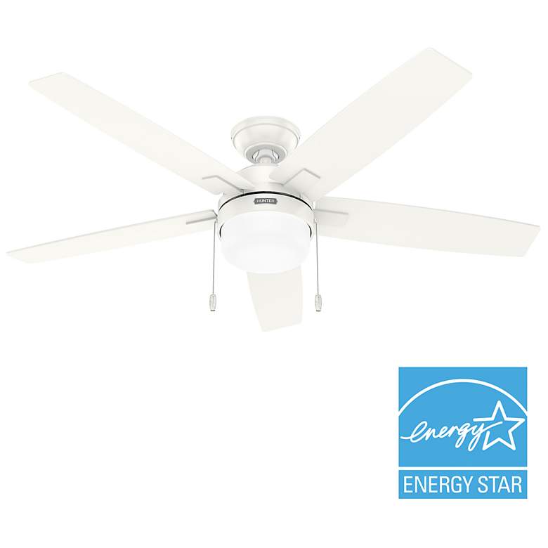 Image 3 Hunter Anisten LED 52 in Fresh White ENERGY STAR Indoor Fan more views