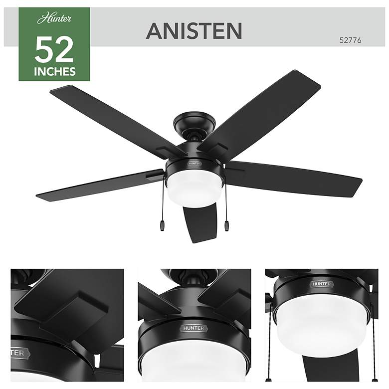 Image 5 Hunter Anisten LED 52 in Matte Black ENERGY STAR Indoor Fan more views