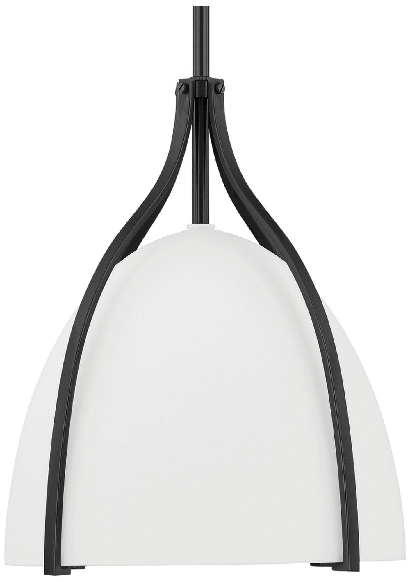 Image 2 Hunter Arcelia Matte Black with Cased White Glass 1 Light Pendant