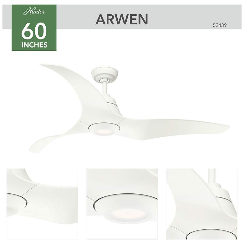 Image 6 Hunter Arwen LED 60 in Matte White ENERGY STAR Outdoor Fan more views