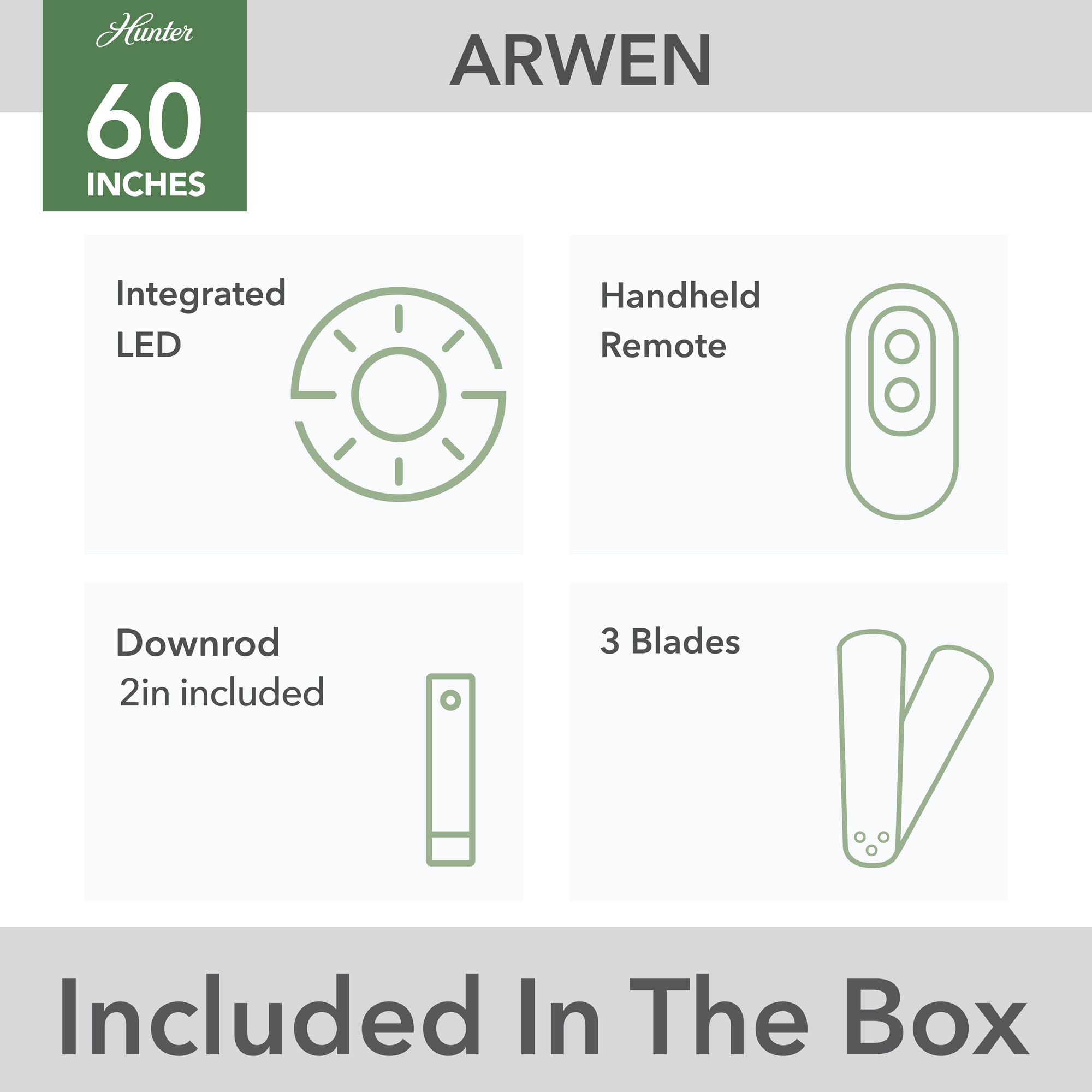 Hunter Arwen LED 60 in Matte White ENERGY STAR Outdoor Fan