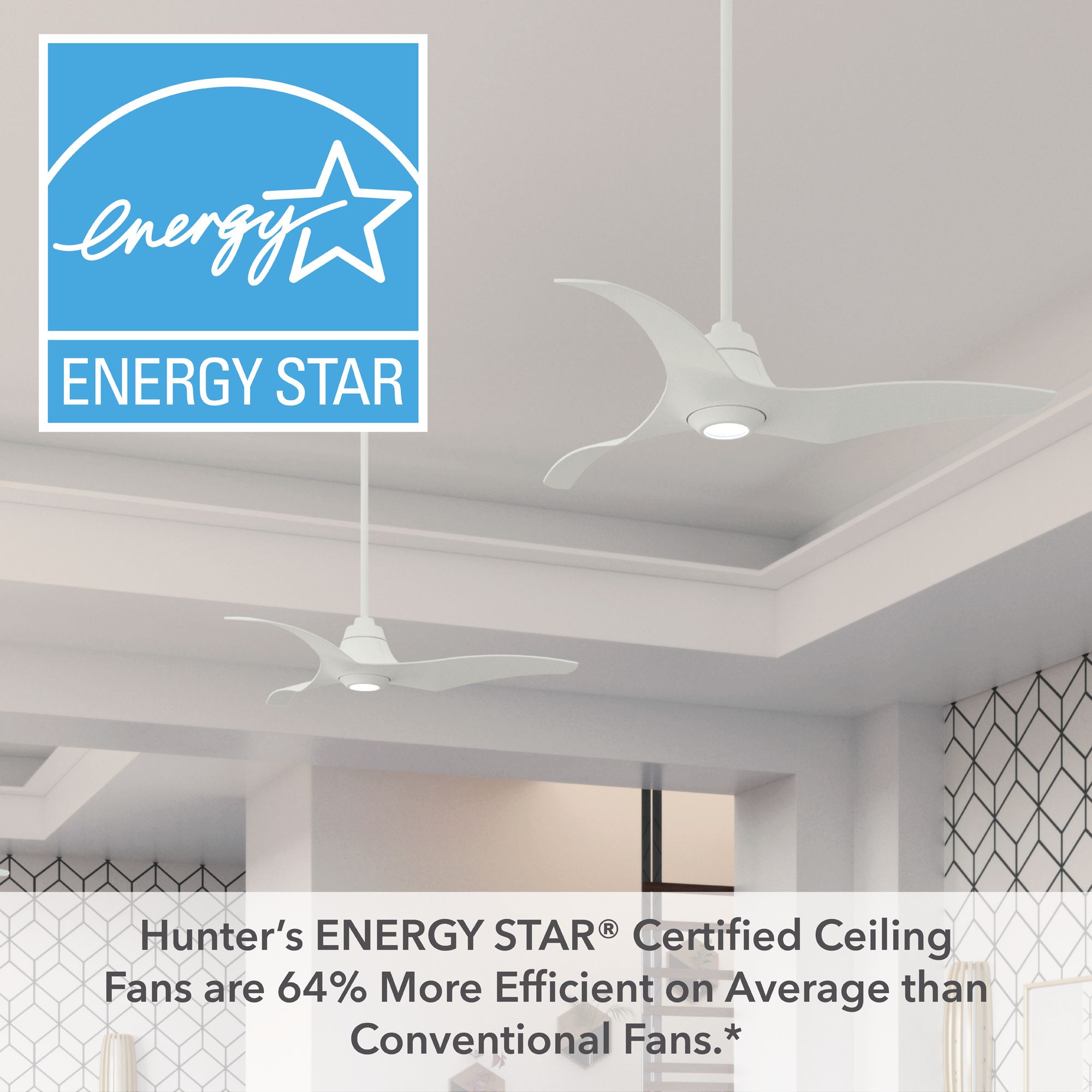 Hunter Arwen LED 60 in Matte White ENERGY STAR Outdoor Fan