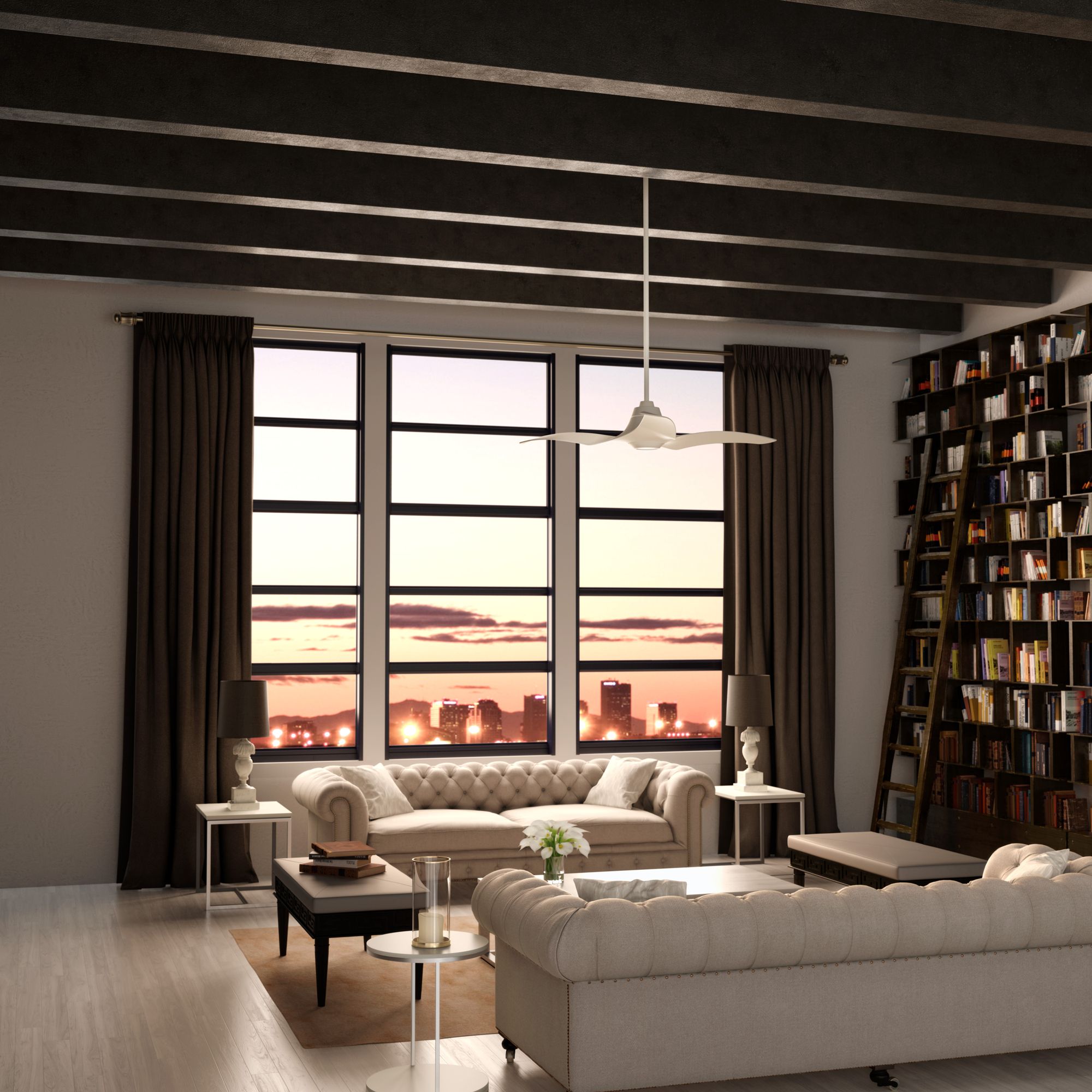 Hunter Arwen LED 60 in Matte White ENERGY STAR Outdoor Fan