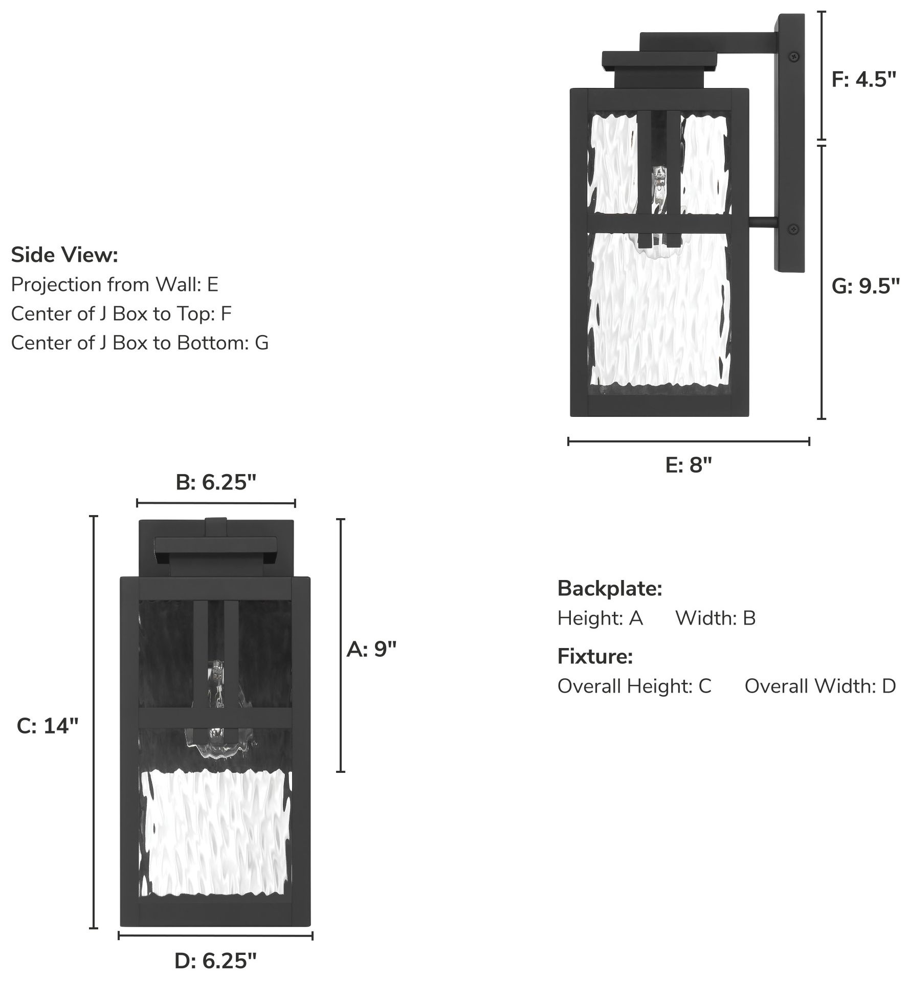 Hunter Aspenbrook Matte Black WeatherMax 1 Light Medium 14 Inch Wall Light