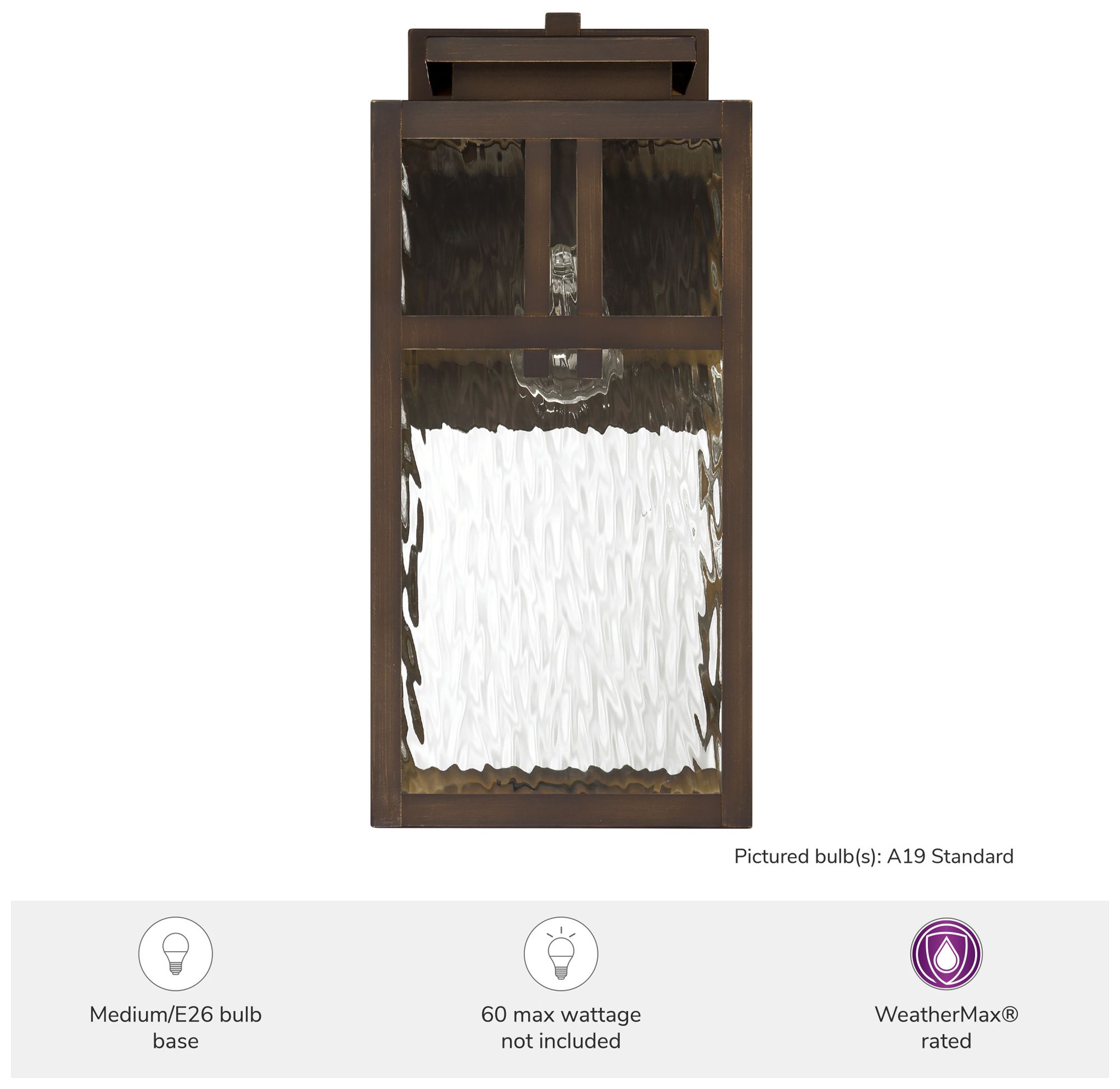 Image 6 Hunter Aspenbrook Matte Bronze WeatherMax 1 Light Large 17 Inch Wall Light more views
