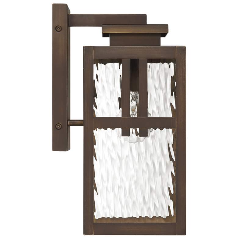 Image 1 Hunter Aspenbrook Matte Bronze WeatherMax 1 Light Medium 14 Inch Wall Light