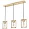 Hunter Astwood Alturas Gold with Clear Glass 3 Light Cluster Light