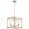 Hunter Astwood Alturas Gold with Clear Glass 4 Light Chandelier Light