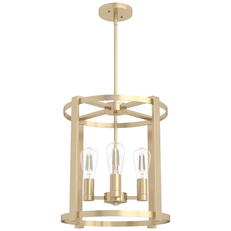 Image 1 Hunter Astwood Alturas Gold with Clear Glass 4 Light Chandelier Light