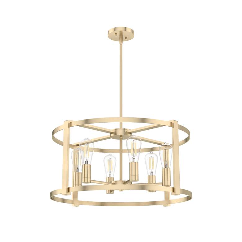 Image 1 Hunter Astwood Alturas Gold with Clear Glass 6 Light Chandelier