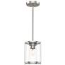 Hunter Astwood Brushed Nickel with Clear Glass 1 Light Mini Pendant Light