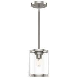 Hunter Astwood Brushed Nickel with Clear Glass 1 Light Mini Pendant Light