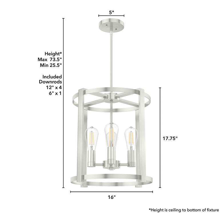 Image 4 Hunter Astwood Brushed Nickel with Clear Glass 4 Light Chandelier Light more views