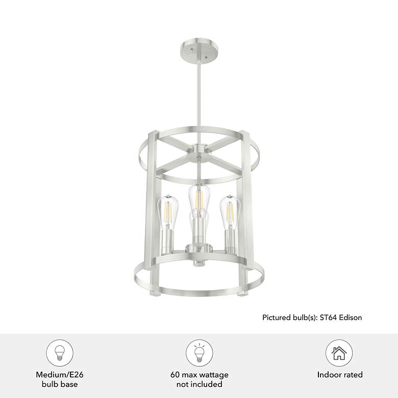 Image 5 Hunter Astwood Brushed Nickel with Clear Glass 4 Light Chandelier Light more views