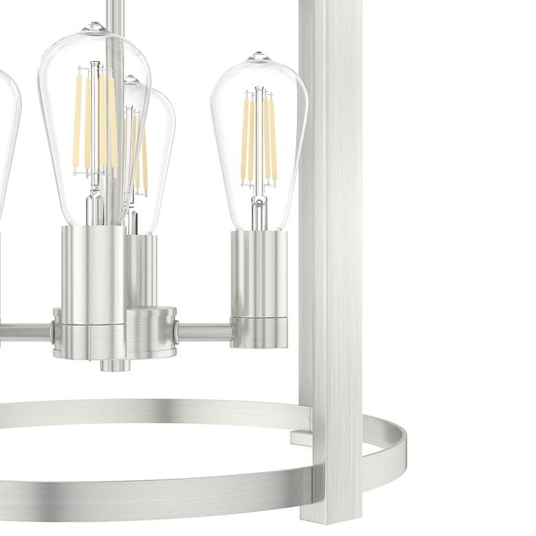 Image 7 Hunter Astwood Brushed Nickel with Clear Glass 4 Light Chandelier Light more views