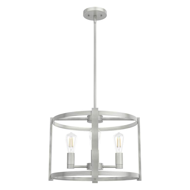 Image 1 Hunter Astwood Brushed Nickel with Clear Glass 4 Light Chandelier Light