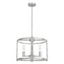 Hunter Astwood Brushed Nickel with Clear Glass 4 Light Chandelier Light