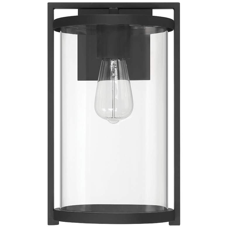 Image 1 Hunter Astwood Matte Black WeatherMax 1 Light Medium 14 Inch Wall Light