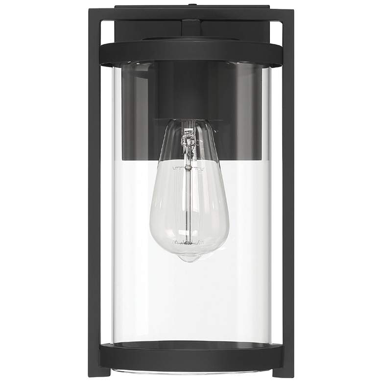 Image 1 Hunter Astwood Matte Black WeatherMax 1 Light Small 12 Inch Wall Light