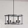 1_Hunter Astwood Matte Black with Clear Glass 6 Light Chandelier