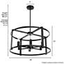 3_Hunter Astwood Matte Black with Clear Glass 6 Light Chandelier more views