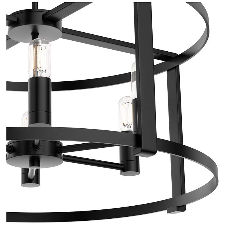Image 4 Hunter Astwood Matte Black with Clear Glass 6 Light Chandelier more views