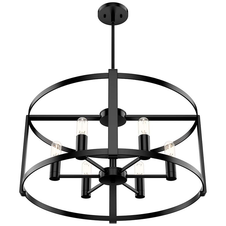 Image 5 Hunter Astwood Matte Black with Clear Glass 6 Light Chandelier more views