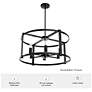 6_Hunter Astwood Matte Black with Clear Glass 6 Light Chandelier more views