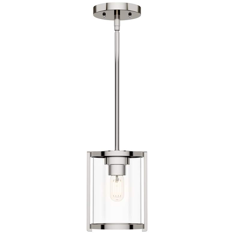 Image 1 Hunter Astwood Polished Nickel with Clear Glass 1 Light Pendant