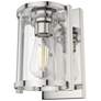 Hunter Astwood Polished Nickel with Clear Glass 1 Light Sconce Wall Light