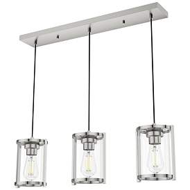 Image1 of Hunter Astwood Polished Nickel with Clear Glass 3 Light Cluster Light