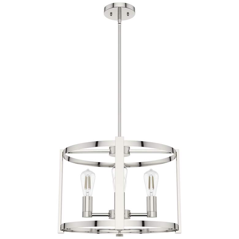 Image 1 Hunter Astwood Polished Nickel with Clear Glass 4 Light Chandelier Light