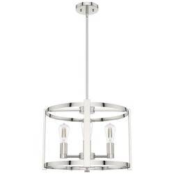 Hunter Astwood Polished Nickel with Clear Glass 4 Light Chandelier Light