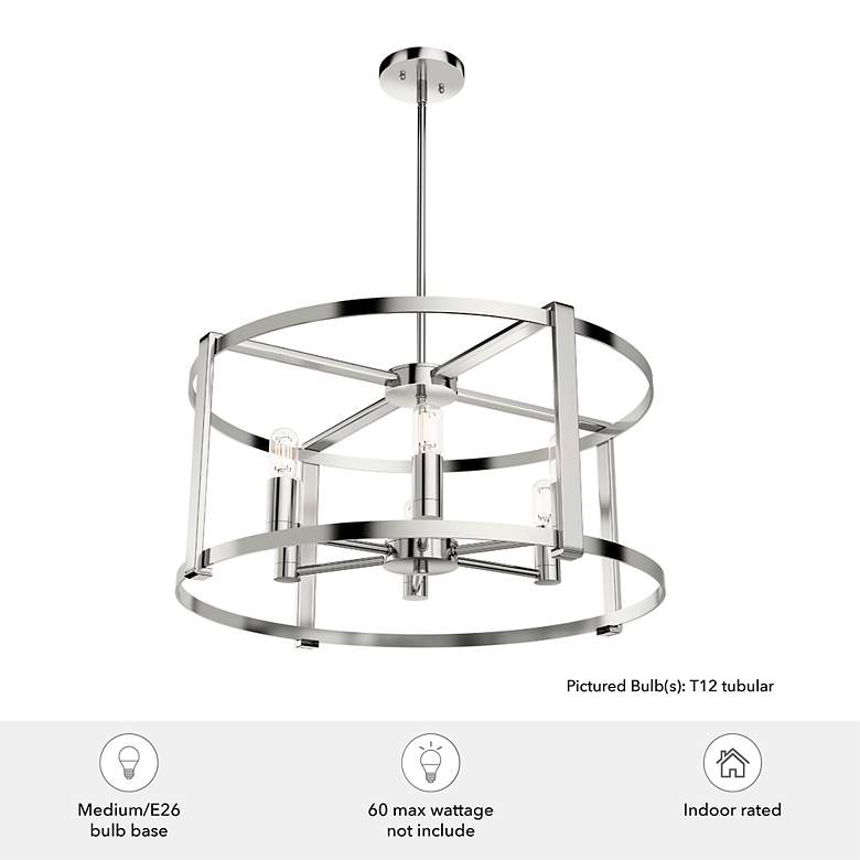 Image 4 Hunter Astwood Polished Nickel with Clear Glass 6 Light Chandelier more views