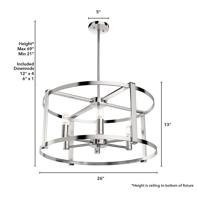 Image 5 Hunter Astwood Polished Nickel with Clear Glass 6 Light Chandelier more views
